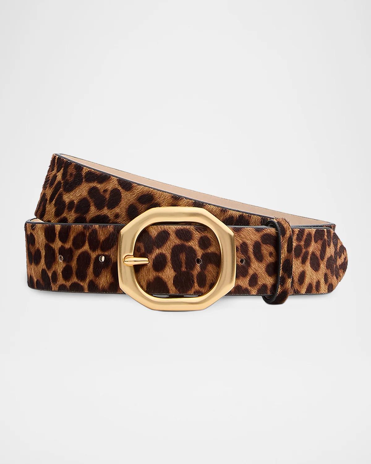 Audrey Leopard Calf Hair Belt