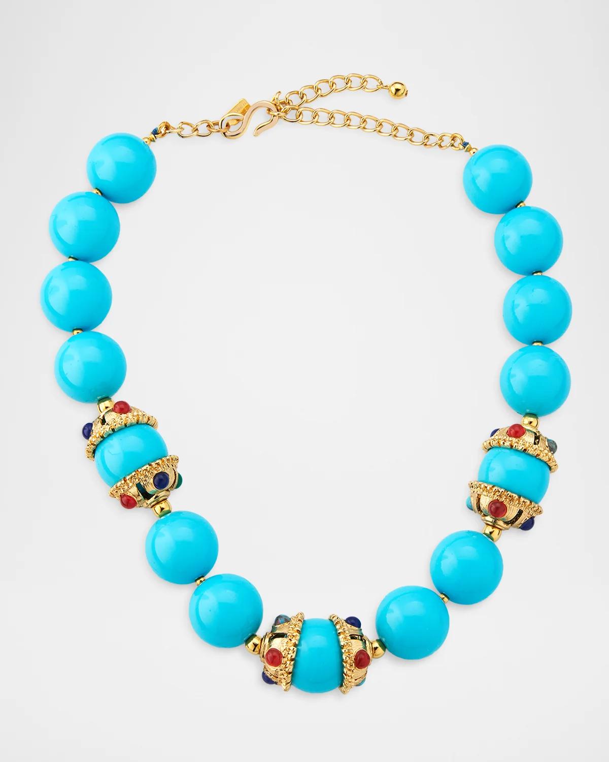 18K Gold-Plated Beaded Necklace