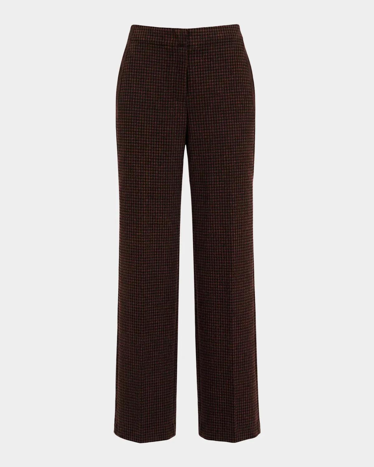 Diane von Furstenberg Alexander Flare-Leg Houndstooth Pants