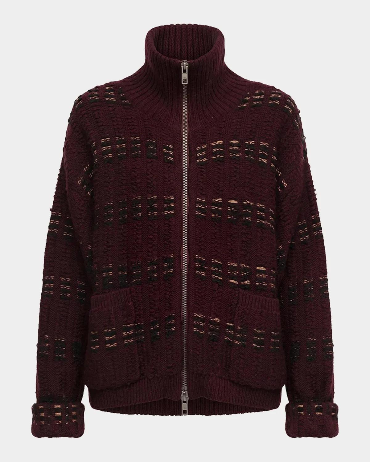 Diane von Furstenberg Romina Mixed Stitch Knit Sweater