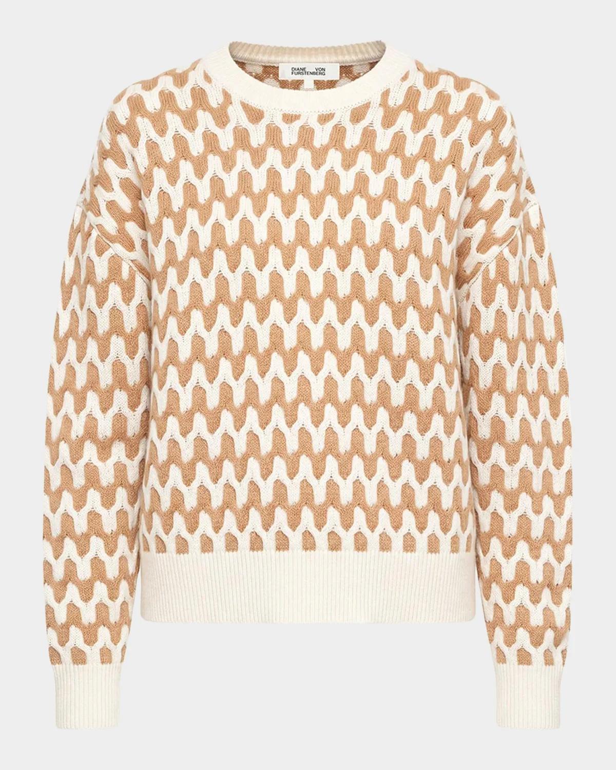 Diane von Furstenberg Volto Zigzag Merino Wool-Cashmere Sweater