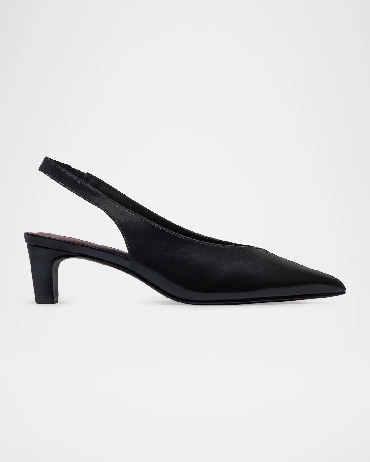 Bernardo 50mm Maude Leather Slingback Pumps