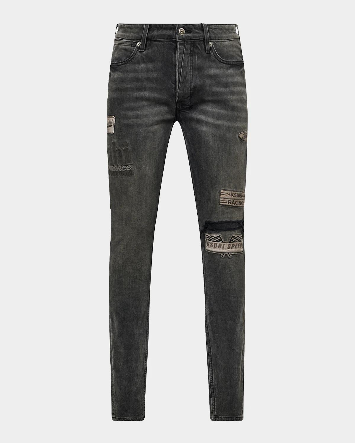Ksubi Men's Van Winkle Graphite Racer Skinny Jeans