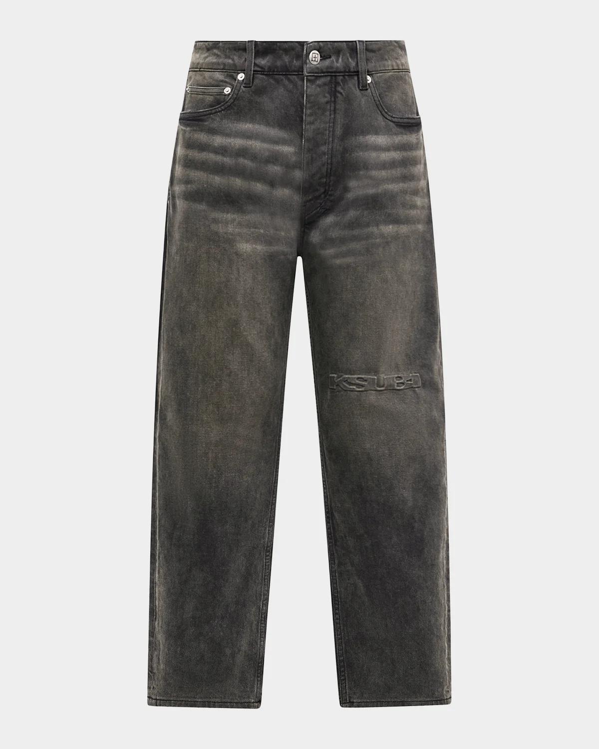 Ksubi Men's Hazlow Graphite Intruder Straight-Leg Jeans