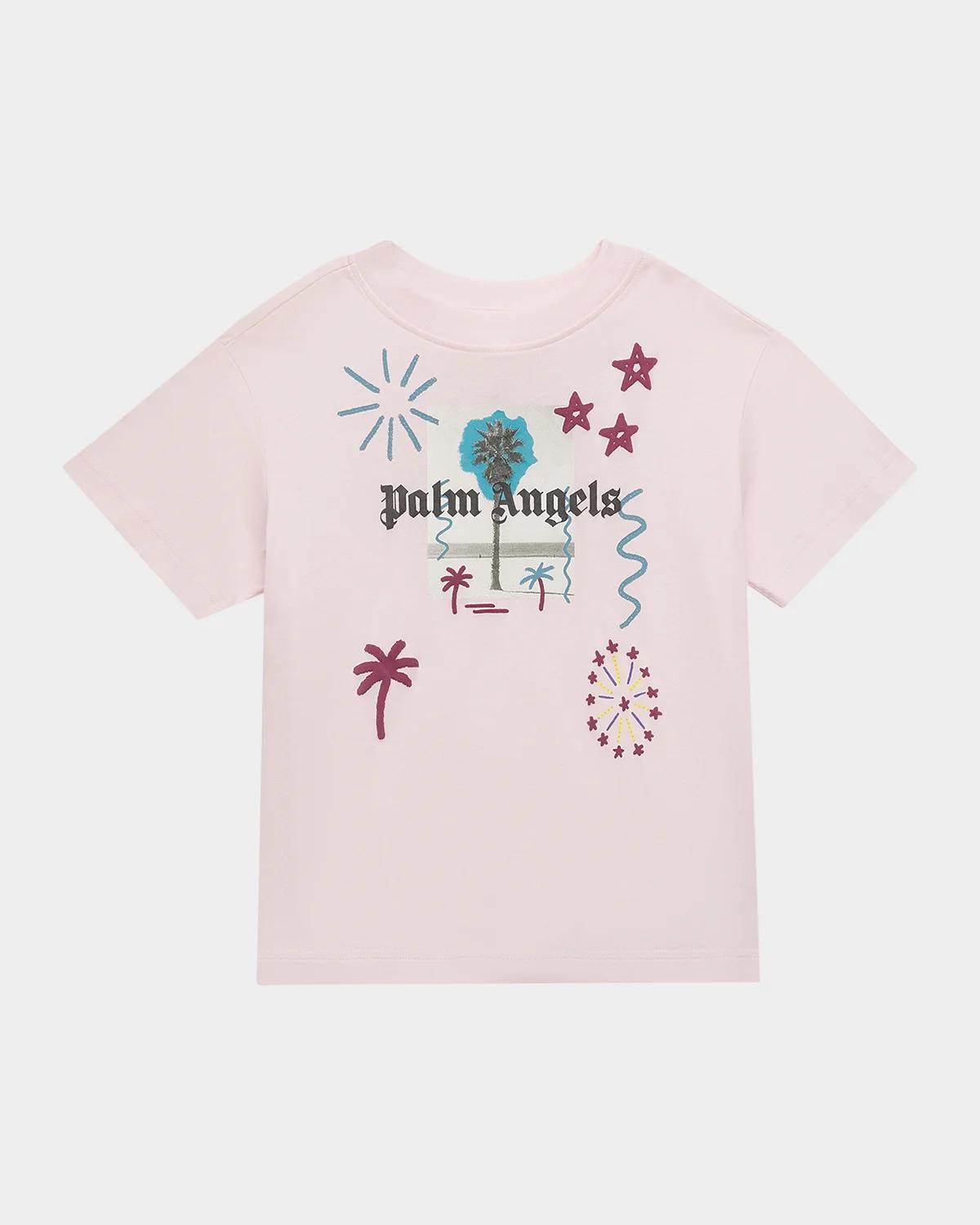 Girl & apos;s Palm Drawing Cotton T-Shirt, Size 4-10