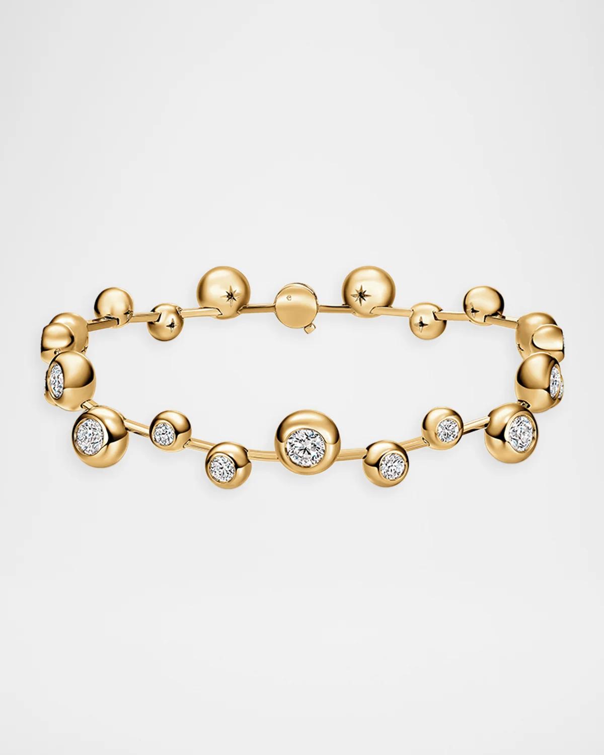 Dream 18K Yellow Gold Floating Diamond Bezel Bracelet