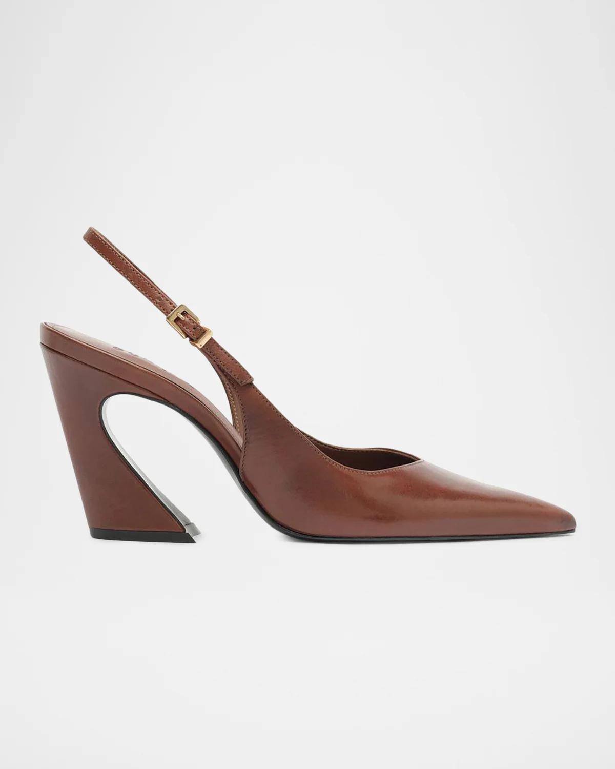 Schutz 85mm Lexi Leather Slingback Pumps