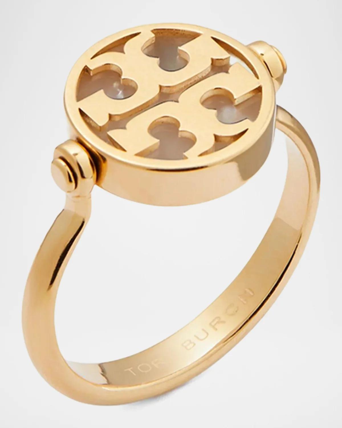 Icon 18K-Gold-Plated &amp; Mother-of-Pearl Ring
