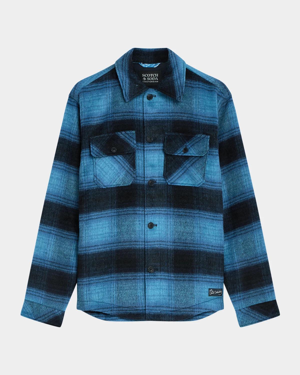 Scotch & Soda Men's Checked Overshirt Jacket - Sky Captain Check