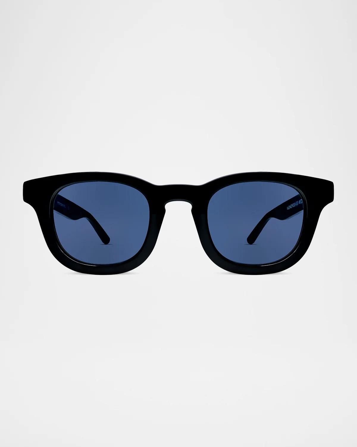 Thierry Lasry Men & Apos;s Monopoly 101 Acetate Rectangle Sunglasses In Black