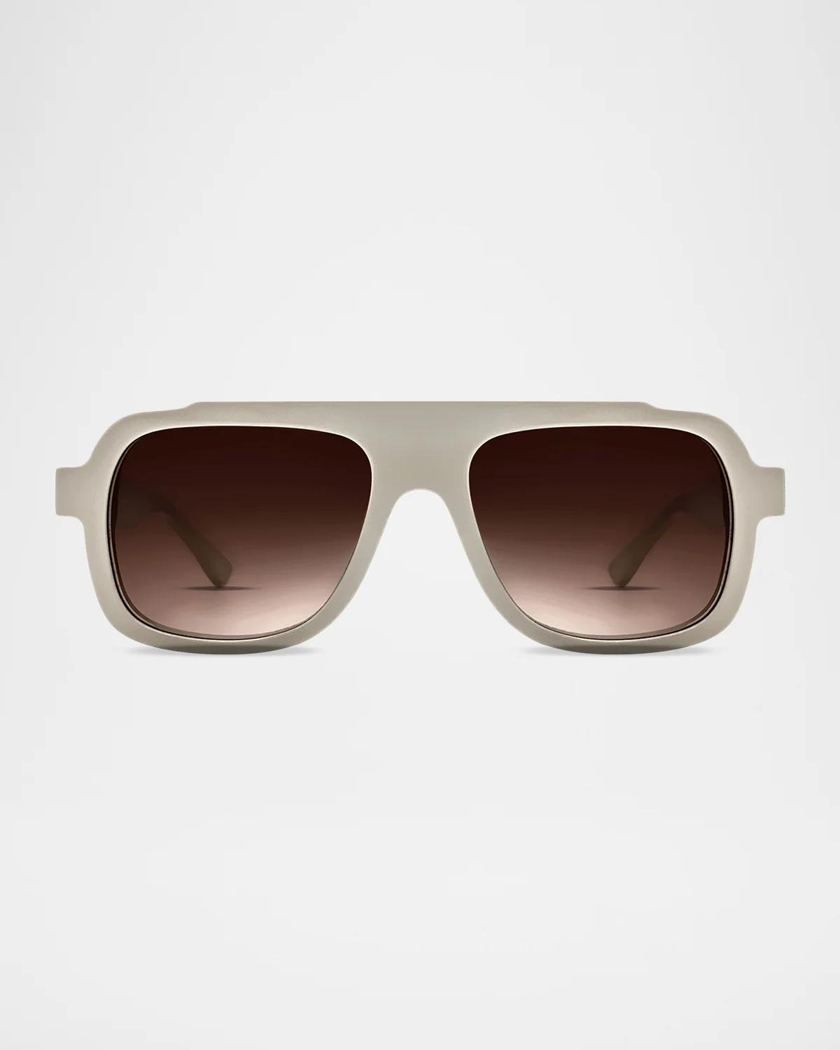Thierry Lasry Men & Apos;s Positivy 3937 Acetate Aviator Sunglasses In Beige