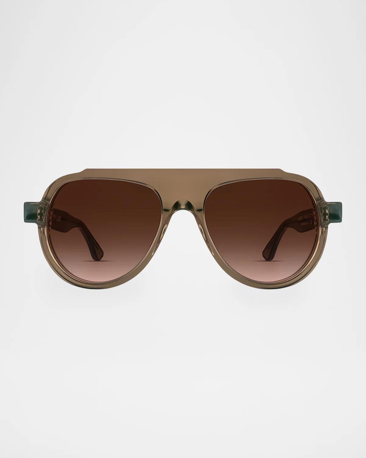 Thierry Lasry Men & Apos;s Clandesty 1958 Acetate Aviator Sunglasses In Brown