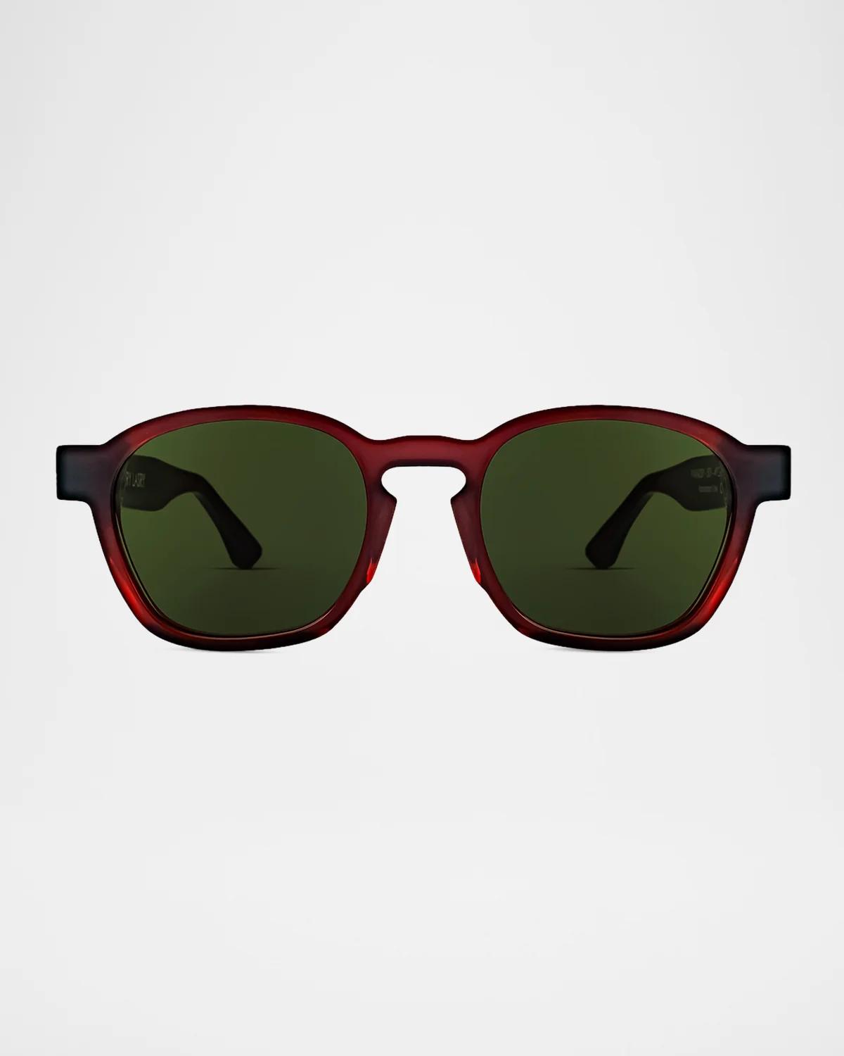 Thierry Lasry Men & Apos;s Paradisy 509 Acetate Rectangle Sunglasses In Burgundy
