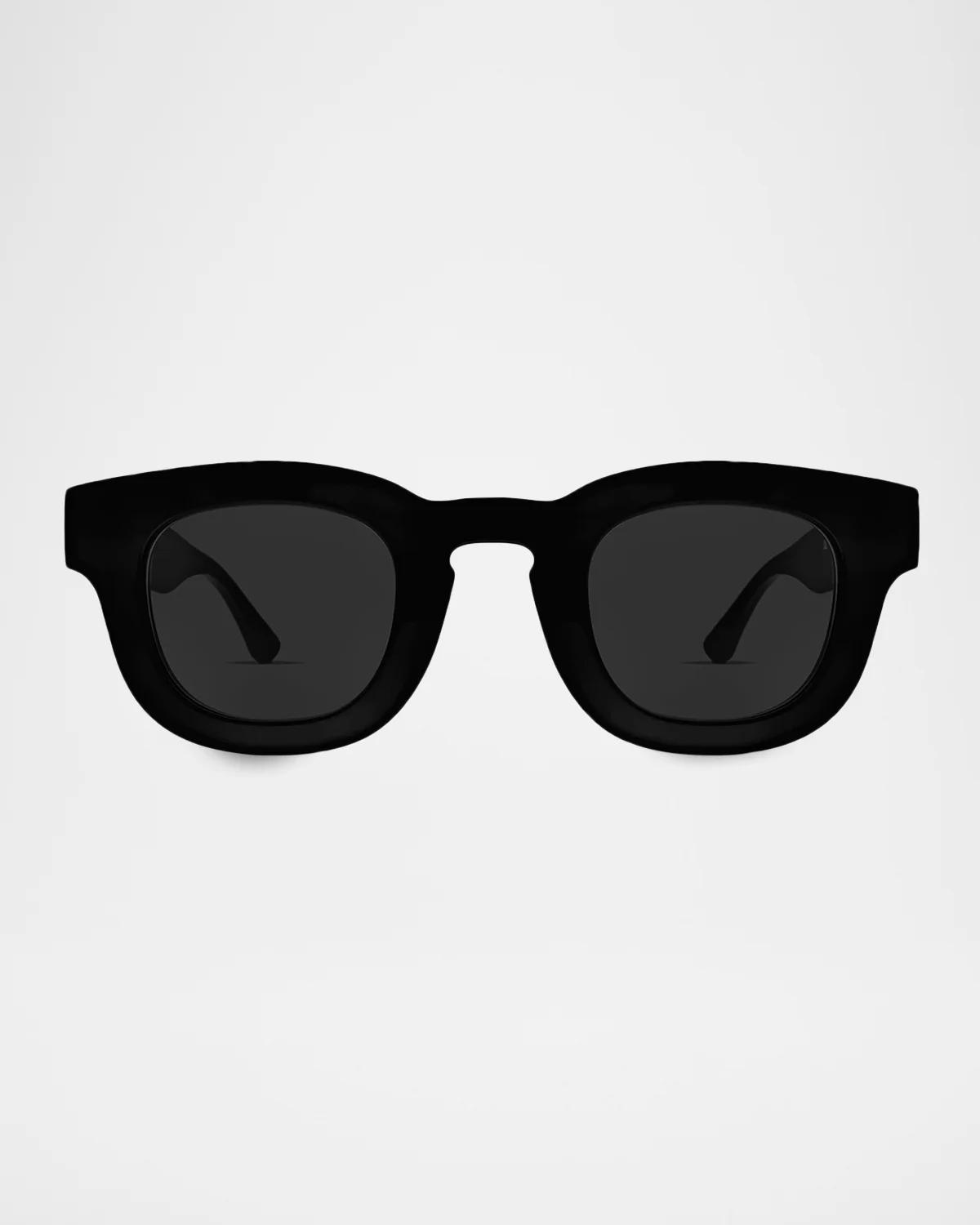 Thierry Lasry Men & Apos;s Silvery 101 Acetate Rectangular Sunglasses In Black