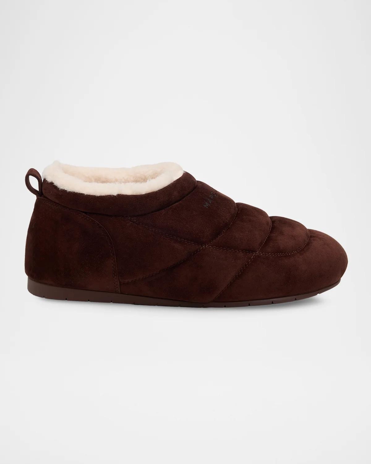 Marc Jacobs The Aspen Suede Low-top Booties In Brown