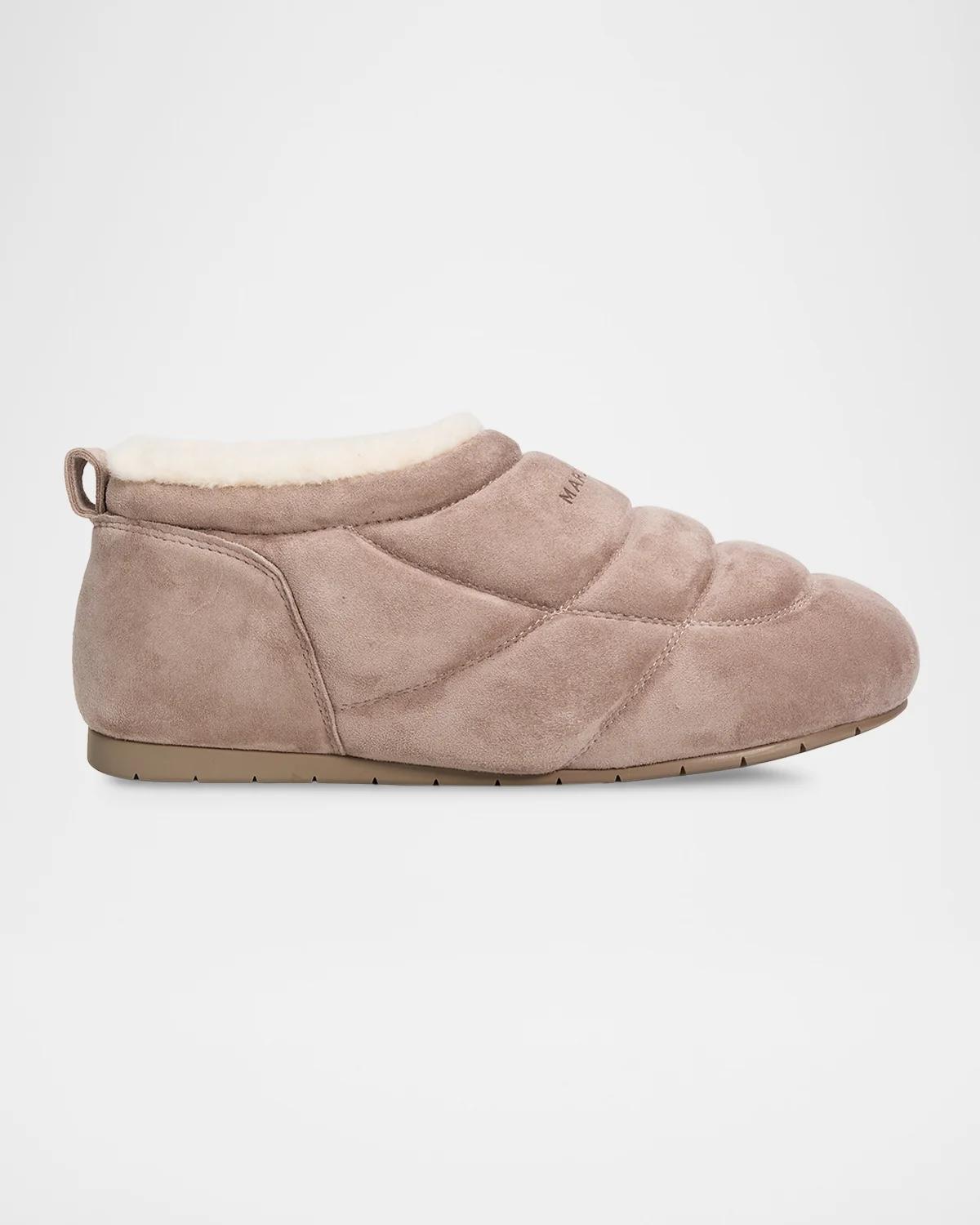 Marc Jacobs The Aspen Suede Low-top Booties In Neutral