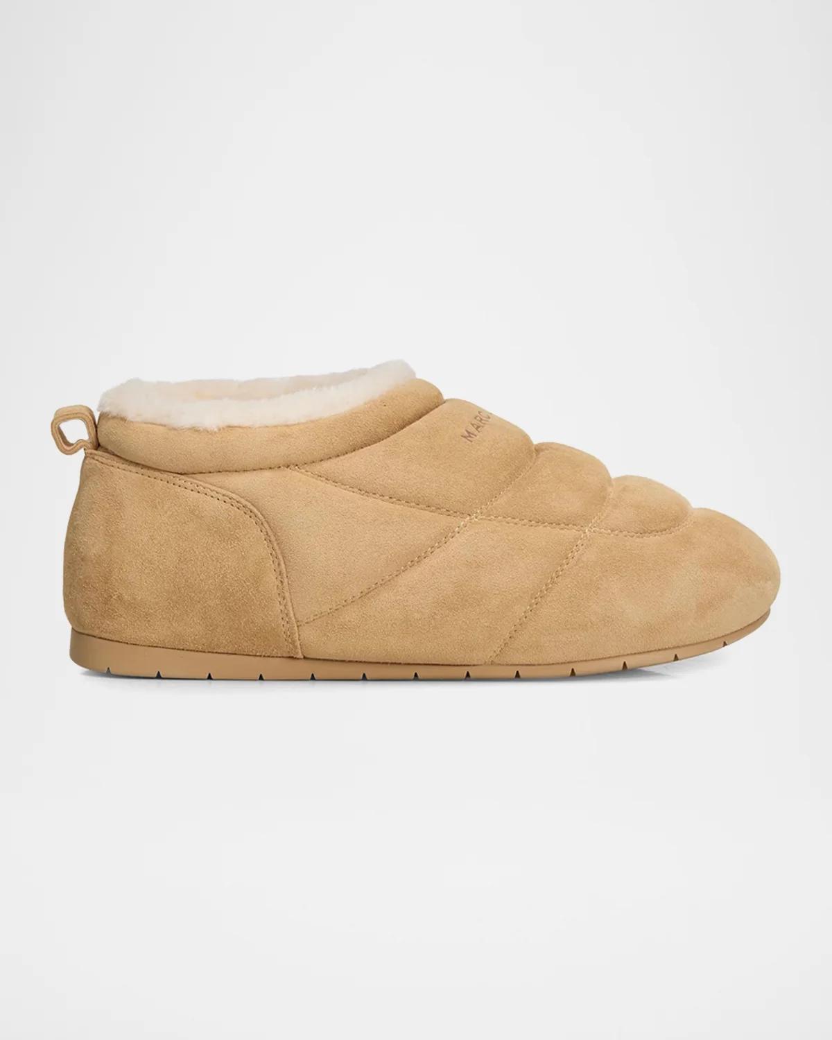 Marc Jacobs The Aspen Suede Low-top Booties In Brown