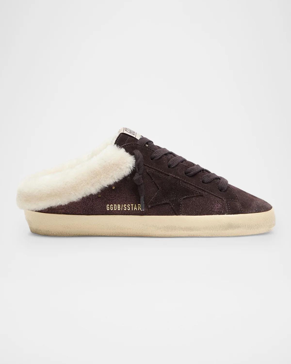 Super-Star Sabot Suede Shearling-Lined Slide Sneakers