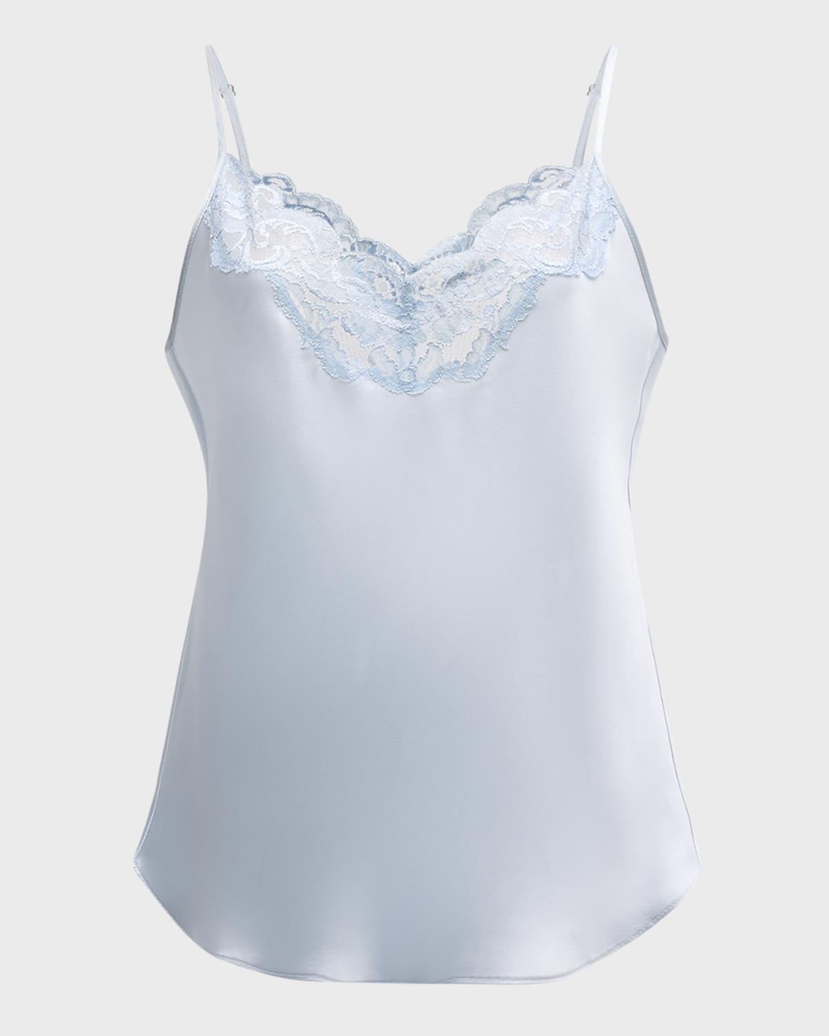 Christine Lingerie Bijoux Short Lace-Trim Silk Pajama Set
