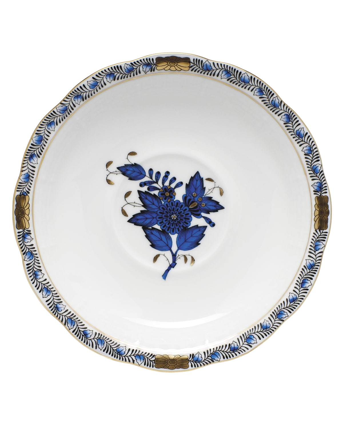 Herend Chinese Bouquet Black Sapphire Saucer