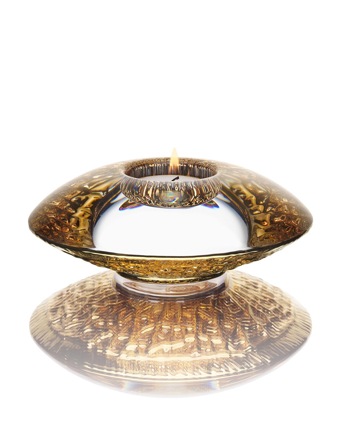 Orrefors Gold Discus Votive