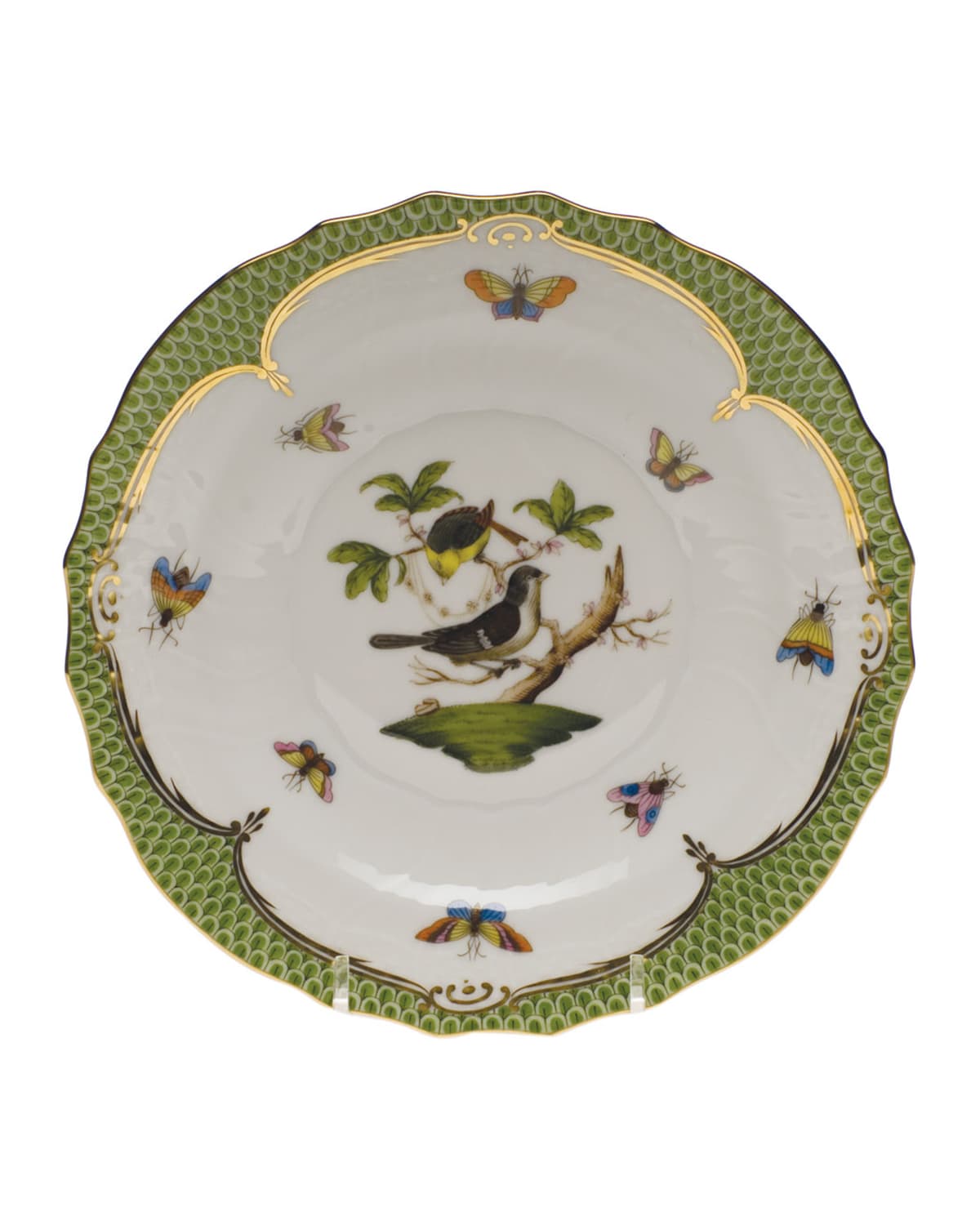 Herend Rothschild Bird Green Motif 01 Salad Plate