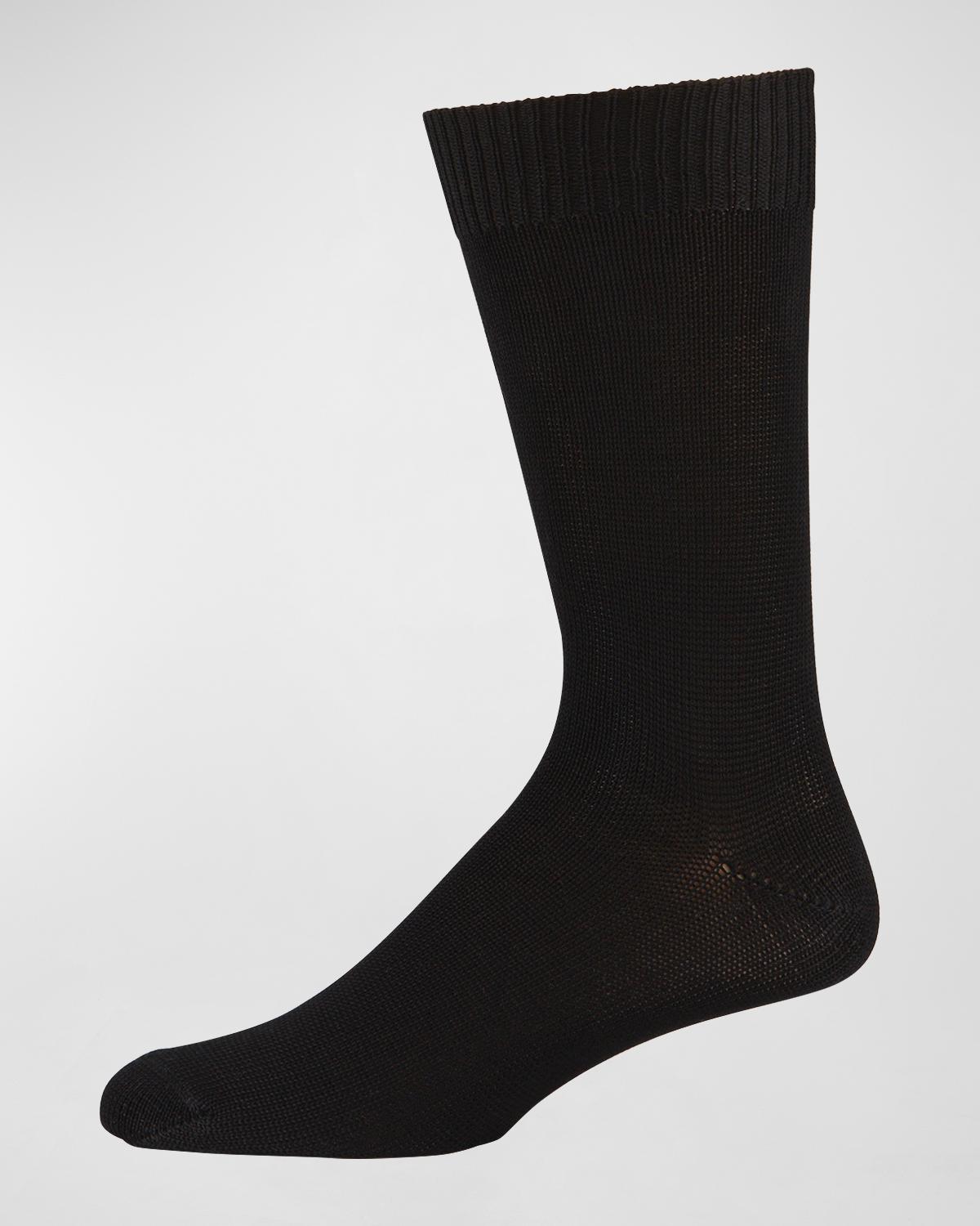 Neiman Marcus Men's Casual Cotton-Blend Knit Socks