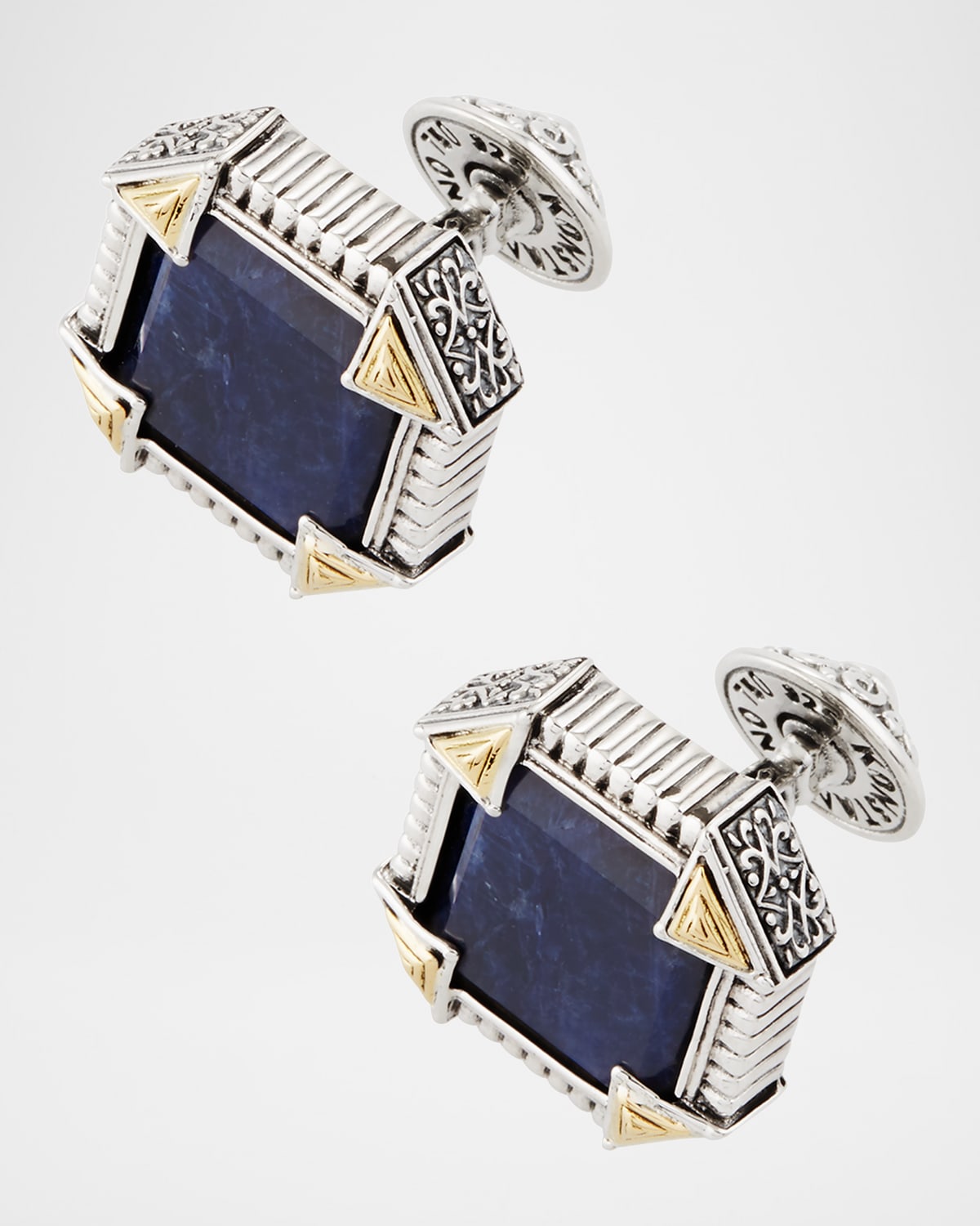 Konstantino Silver 18K Gold Cuff Links with Sodalite