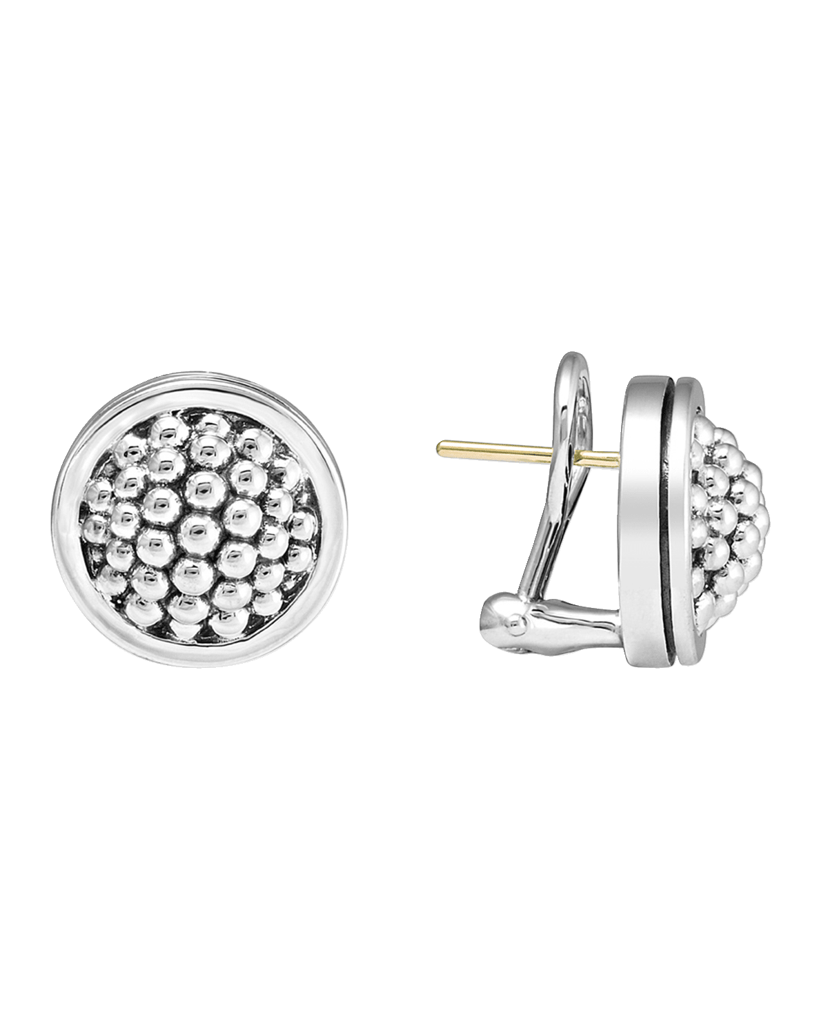 LAGOS 15mm Caviar Bezel Button Earrings