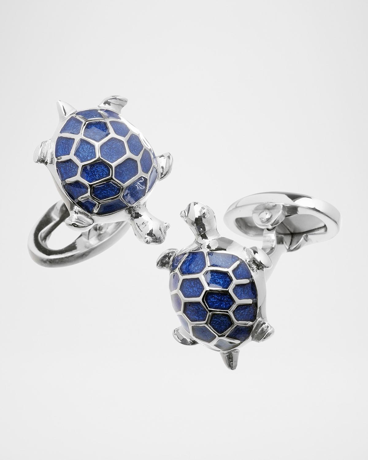Blue Turtle Cuff Links
