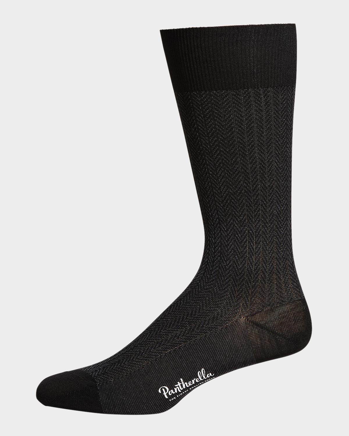 Pantherella Men's Fabian Chevron Pattern Egyptian Cotton Socks