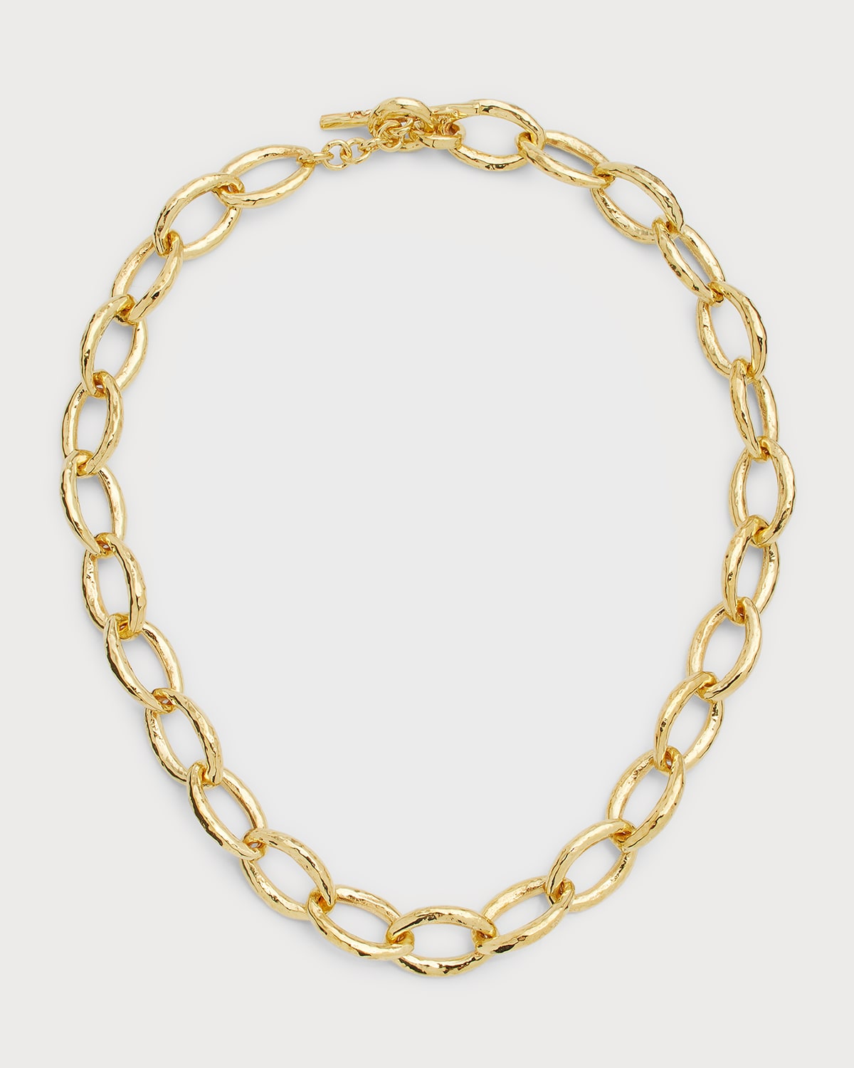 Ippolita Short Hammered Bastille Mini Link Necklace in 18K Gold