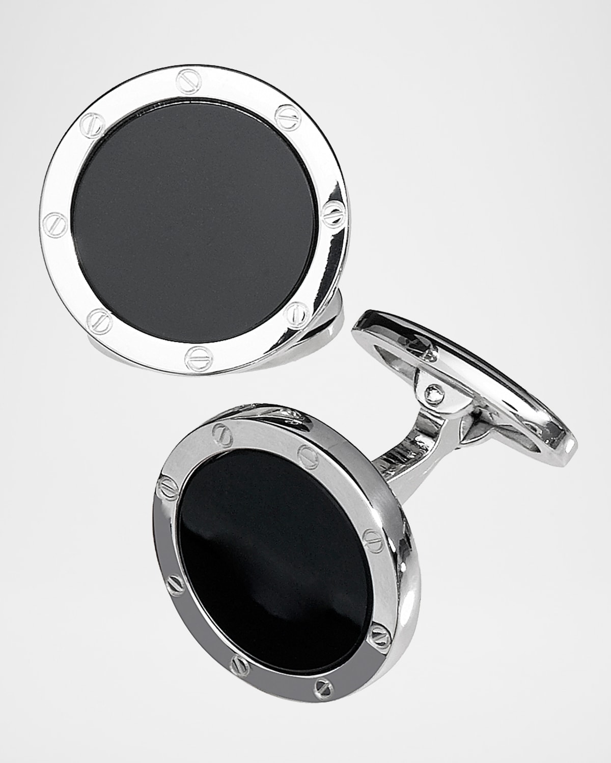 Jan Leslie Round Onyx Cuff Links