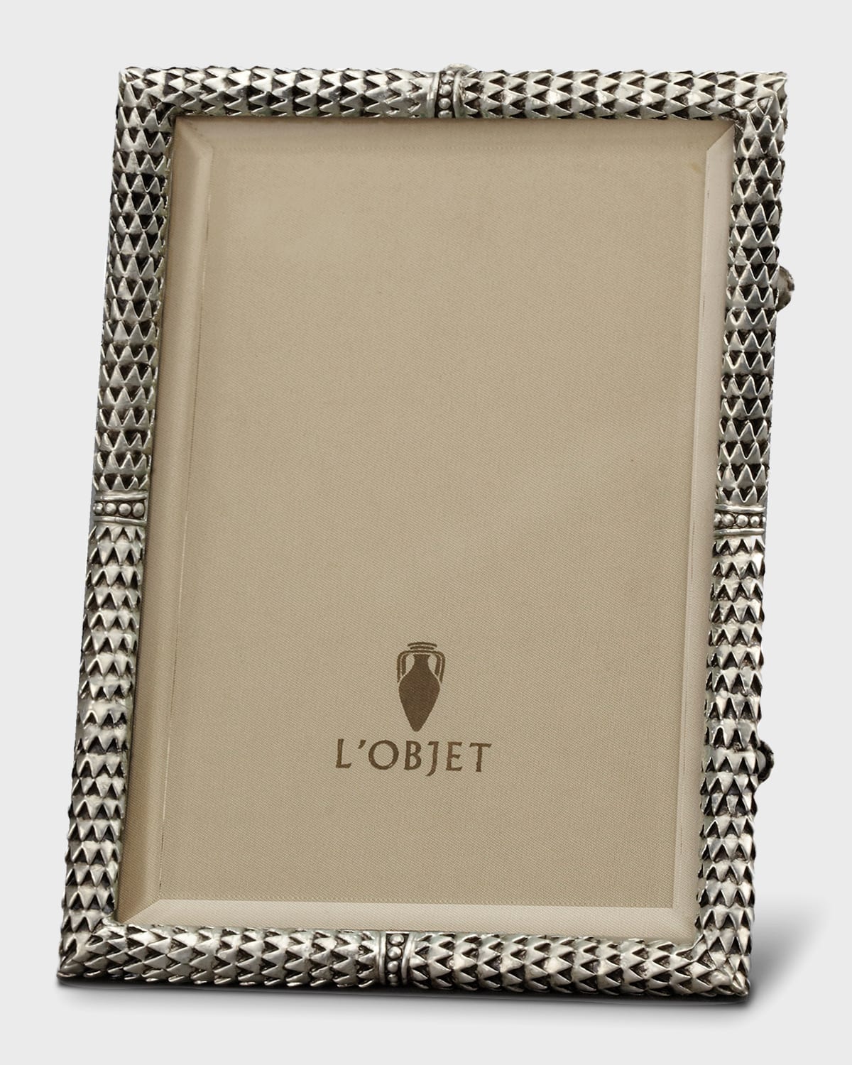 L 'Objet Scales Platinum-Plated Picture Frame, 4 x 6