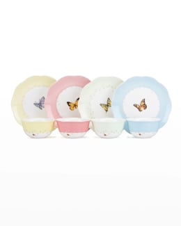 Lenox Butterfly Meadow Ciotola Dessert Rosa – 11,4 Cm – Farfalla Arancione – Lavabile In Lavastoviglie E Microonde