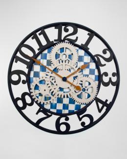 MacKenzie-Childs Courtly Check Small Farmhouse Wall Clock | Neiman Marcus