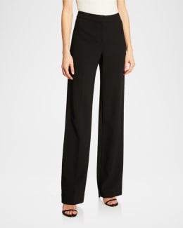 Armani Collezioni Women's Straight Leg Wool Pleated Dress Pants Black -  Shop Linda's Stuff