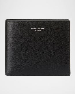 Saint Laurent Men's Tiny Cassandre Bi-Fold Wallet | Neiman Marcus