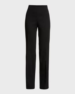 【送料&関税込】Saint Laurent Wrap Straight Trousers Saint Laurent High-Rise Belted Straight-Leg Satin Cargo