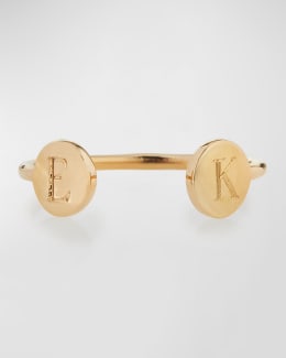 Sarah Chloe 14K Gold Lana Monogrammed Oval Signet Ring