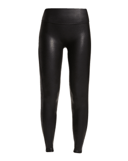 Athleta Ponte Luxe Moto Zipper Detail Faux Leather High Rise Legging Black  XS