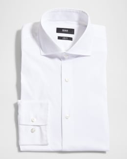 Giorgio Armani Men's Solid Cotton Dress Shirt | Neiman Marcus