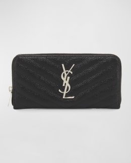 Large quilted ysl zip wristlet hotsell