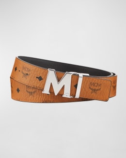 MCM Men's Claus Monogram Reversible Belt | Neiman Marcus