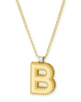 Roberto Coin Diamond Letter M Necklace 001634AWCH_M