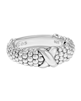 LAGOS Caviar Spark Diamond Classic Band Ring, Size 6-8 | Neiman Marcus