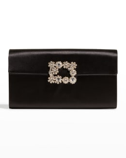 ハンドバッグ ROGER VIVIER ENVELOPE FLAP FLOWER BUCKLE HANDBAG Roger Vivier Flower Buckle Satin Envelope Flap Bag | Neiman
