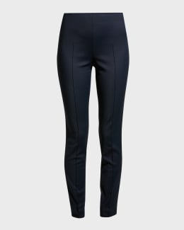 Giorgio Armani Black Cady Straight-Leg Pants | Neiman Marcus