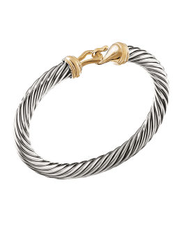 David Yurman Cable Buckle Bracelet in Silver with 18K Gold, 3mm ...