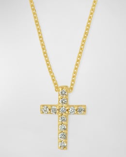 Roberto Coin Small 18k Yellow Gold Cross Necklace | Neiman Marcus